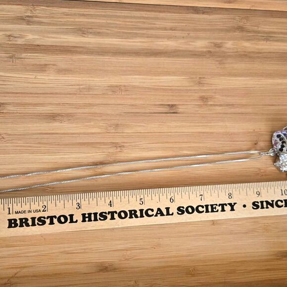 Sparkling Swarovski elements Rhinestone Elephant Pendant Necklace 💜 - Picture 4 of 6